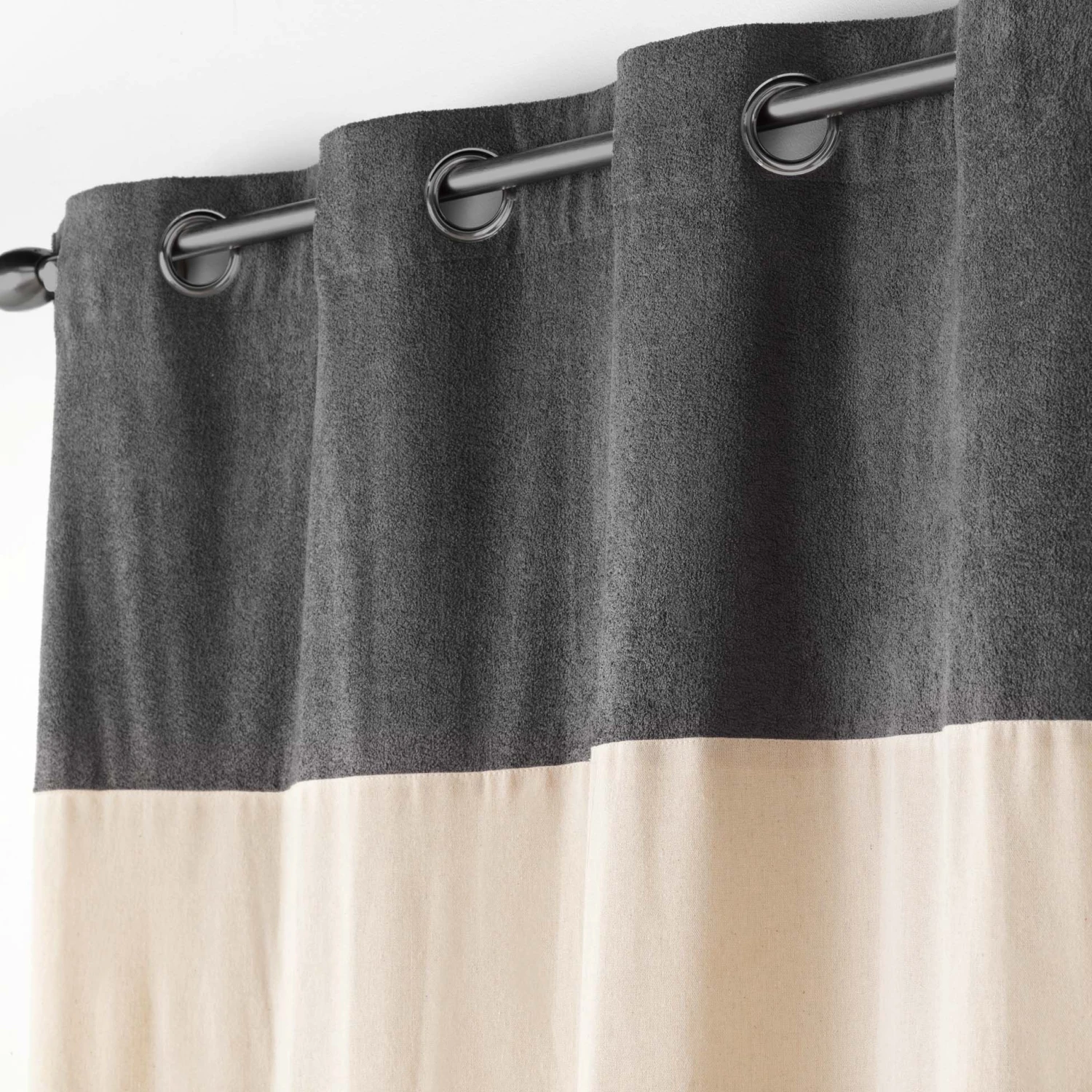 Rideau bouclette (140 x 240 cm) Tessa Gris anthracite Rideau Bouclette (140 X 240 Cm) Tessa Gris Anthracite -Eminza rideau a oeillets 140 x 240 cm polycoton top bouclette unie tessa anthracite 130546 1689597884