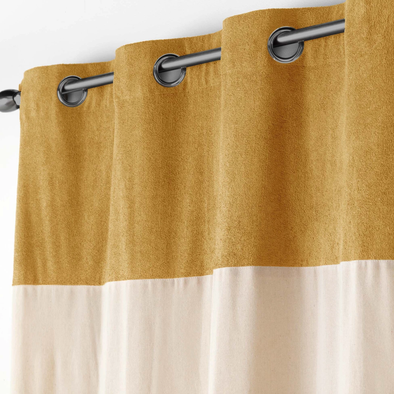 Rideau bouclette (140 x 240 cm) Tessa Jaune ocre Rideau Bouclette (140 X 240 Cm) Tessa Jaune Ocre -Eminza rideau a oeillets 140 x 240 cm polycoton top bouclette unie tessa ocre 130549 1689597615