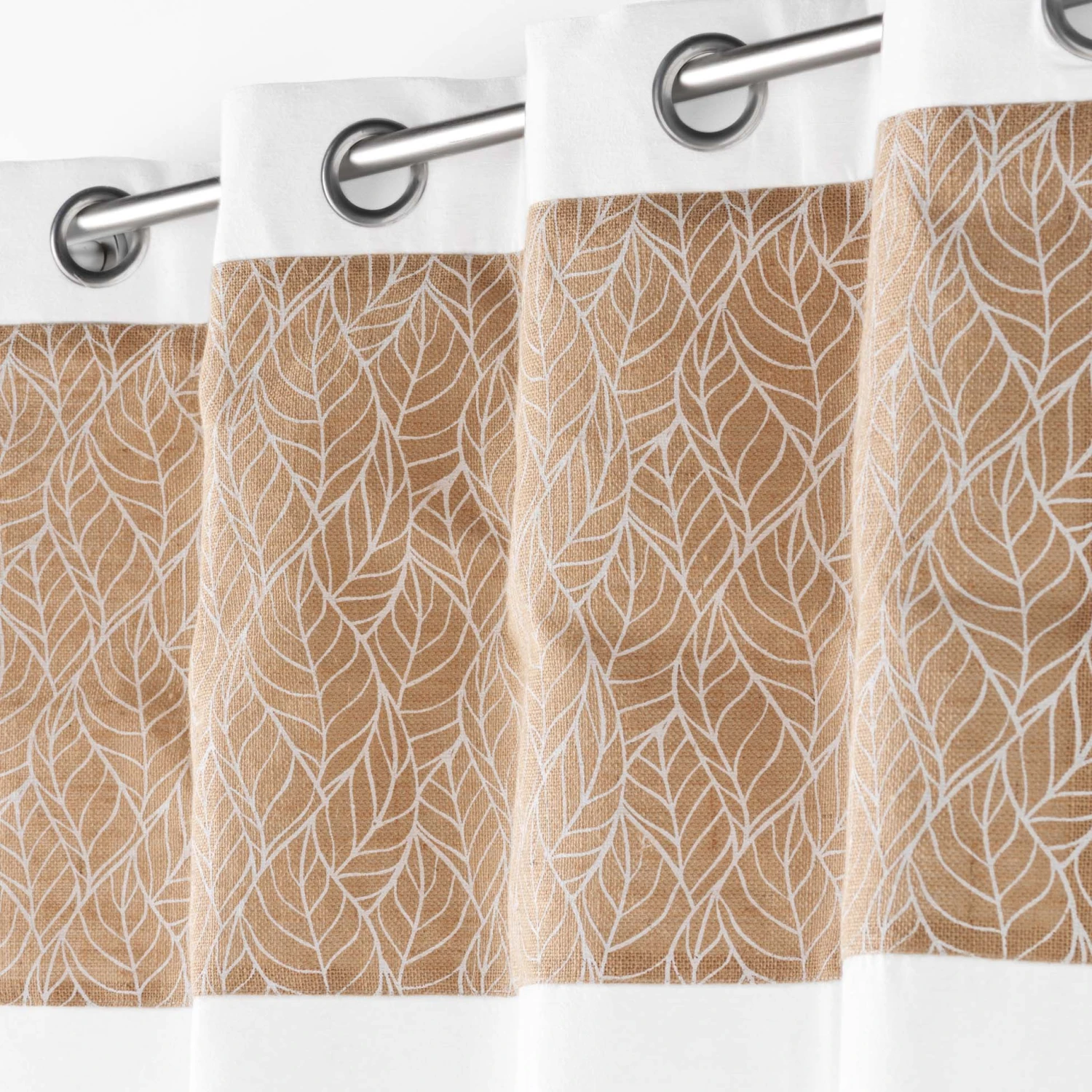 Rideau coton (140 x 240 cm) Kalinda Blanc Rideau Coton (140 X 240 Cm) Kalinda Blanc -Eminza rideau a oeillets 140 x 240 cm polycoton uni jute imprime kalinda blanc 113894 1642414481