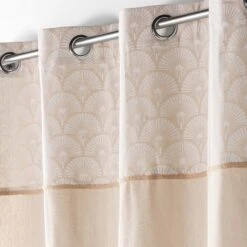 Rideau Coton (140 X 240 Cm) Bahina Beige 2 Rideau Coton (140 X 240 Cm) Bahina Beige -Eminza rideau a oeillets 140 x 240 cm polycoton uni top imprime jute bahina blanc 113891 1642414605