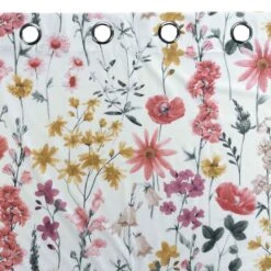 Rideau Velours (140 X 240 Cm) Florabella Blanc -Eminza rideau a oeillets 140 x 240 cm velours imprime florabella blanc 118240 1656489529