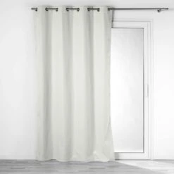 Rideau Occultant Isolant (140 X 260 Cm) Darko Blanc -Eminza rideau a oeillets 140 x 260 cm 100 occultant jacquard darko blanc 106718 1627027945