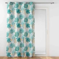 Rideau (140 X 260 Cm) Ornella Blanc Et Vert émeraude 2 Rideau (140 X 260 Cm) Ornella Blanc Et Vert émeraude -Eminza rideau a oeillets 140 x 260 cm polyester imp metallise ornella blanc emeraude 117958 1656423159