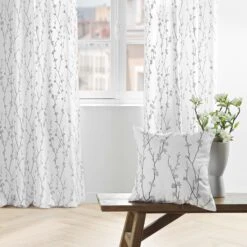 Rideau (140 X 260 Cm) Sakura Blanc 2 Rideau (140 X 260 Cm) Sakura Blanc -Eminza rideau a oeillets 140 x 260 cm polyester imprime applique sakura blanc 130528 1689599904