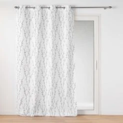 Rideau (140 X 260 Cm) Sakura Blanc 4 Rideau (140 X 260 Cm) Sakura Blanc -Eminza rideau a oeillets 140 x 260 cm polyester imprime applique sakura blanc 130528 1689599999