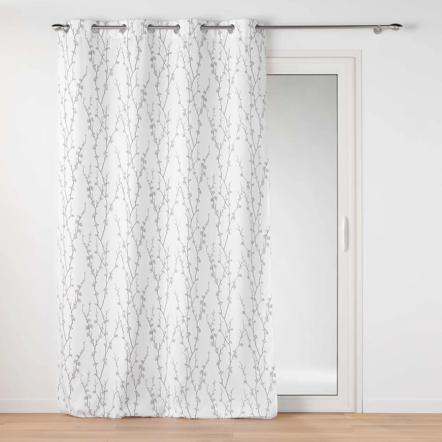 Rideau (140 x 260 cm) Sakura Blanc Rideau (140 X 260 Cm) Sakura Blanc -Eminza rideau a oeillets 140 x 260 cm polyester imprime applique sakura blanc 130528 1689599999