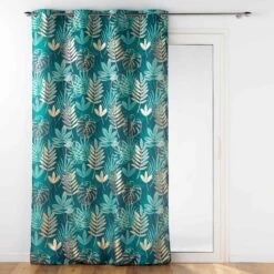 Rideau (140 X 260 Cm) Ornella Vert émeraude -Eminza rideau a oeillets 140 x 260 cm polyester imprime metallise ornella emeraude 117988 1656661625