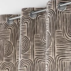Rideau (140 X 280 Cm) Pandore Noir -Eminza rideau a oeillets 140 x 280 cm polycoton imprime pandore noir 130569 1689588384