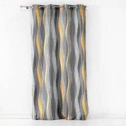 Rideau (140 X 280 Cm) Ondulys Gris Anthracite 2 Rideau (140 X 280 Cm) Ondulys Gris Anthracite -Eminza rideau a oeillets 140 x 280 cm polyester imprime ondulys jaune anthracite 106577 1627286167