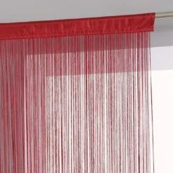 Rideau De Fil (120 X H240 Cm) Uni Rouge