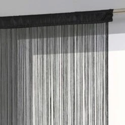 Rideau De Fil (90 X H200 Cm) Uni Noir