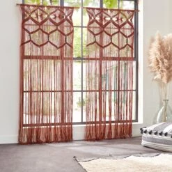 Rideau De Fil Macramé (90 X 200 Cm) Ali Terracotta