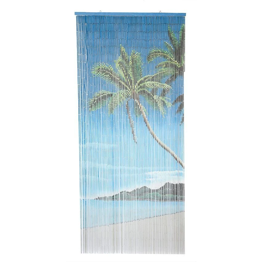 Rideau de porte (90 x 200 cm) Stick Bambou Lagoon Bleu Rideau De Porte (90 X 200 Cm) Stick Bambou Lagoon Bleu -Eminza rideau de porte sticks bambou imprimes motif lagoon 90 x 200 cm bleu turquoise 52018