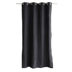 Rideau Coton Recyclé (140 X 240 Cm) Bombay Gris Anthracite 4 Rideau Coton Recyclé (140 X 240 Cm) Bombay Gris Anthracite -Eminza rideau en coton recycl bombay 8 illets en mtal argent diam tre intrieur 4 cm 140x240 cm anthracite 127413 1675069085