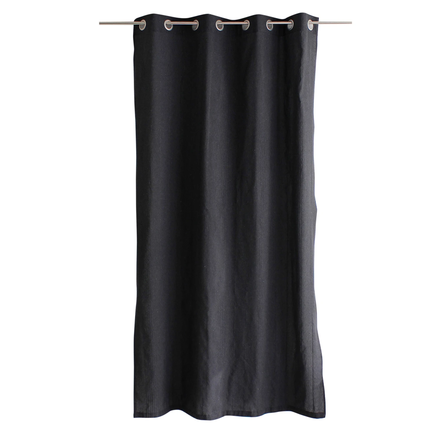 Rideau coton recyclé (140 x 240 cm) Bombay Gris anthracite Rideau Coton Recyclé (140 X 240 Cm) Bombay Gris Anthracite -Eminza rideau en coton recycl bombay 8 illets en mtal argent diam tre intrieur 4 cm 140x240 cm anthracite 127413 1675069085