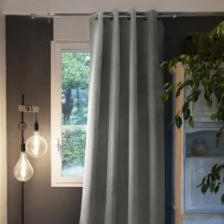 Rideau Occultant Isolant (135 X 260 Cm) Laponie Gris Clair