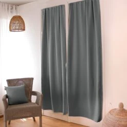 Rideau Occultant Passe-tringle (90 X 210 Cm) Night Gris Clair