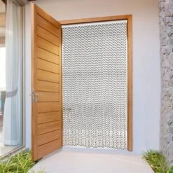 Rideau De Porte Nate Beige Et Marron