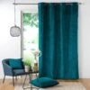 Rideau Velours (140 X 260 Cm) Casual Bleu Pétrole