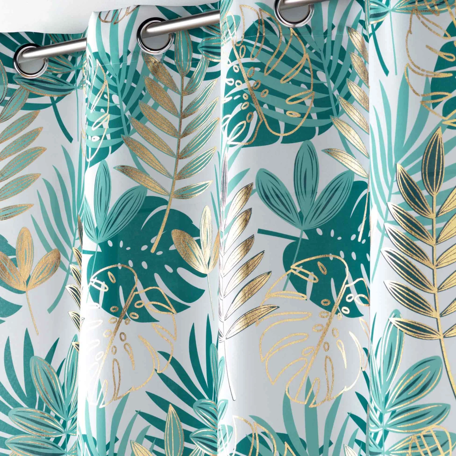 Rideau (140 x 260 cm) Ornella Blanc et vert émeraude Rideau (140 X 260 Cm) Ornella Blanc Et Vert émeraude -Eminza rideau tamisant 140 x 260 cm ornella blanc et vert meraude 117958 1660201917