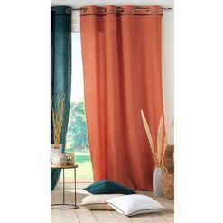 Rideau Coton Lavé (135 X 240 Cm) Linette Terracotta