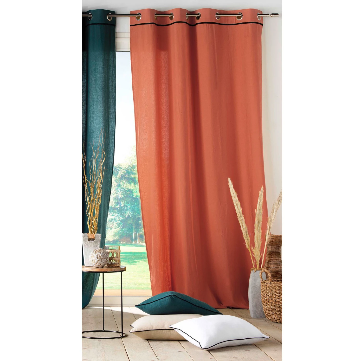 Rideau coton lavé (135 x 240 cm) Linette Terracotta Rideau Coton Lavé (135 X 240 Cm) Linette Terracotta -Eminza rideau tamisant coton lav 135 x 240 cm linette terracotta 118147 1660141230