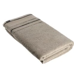 Serviette De Bain (90 X 150 Cm) Black Line Gris Ficelle / Noir