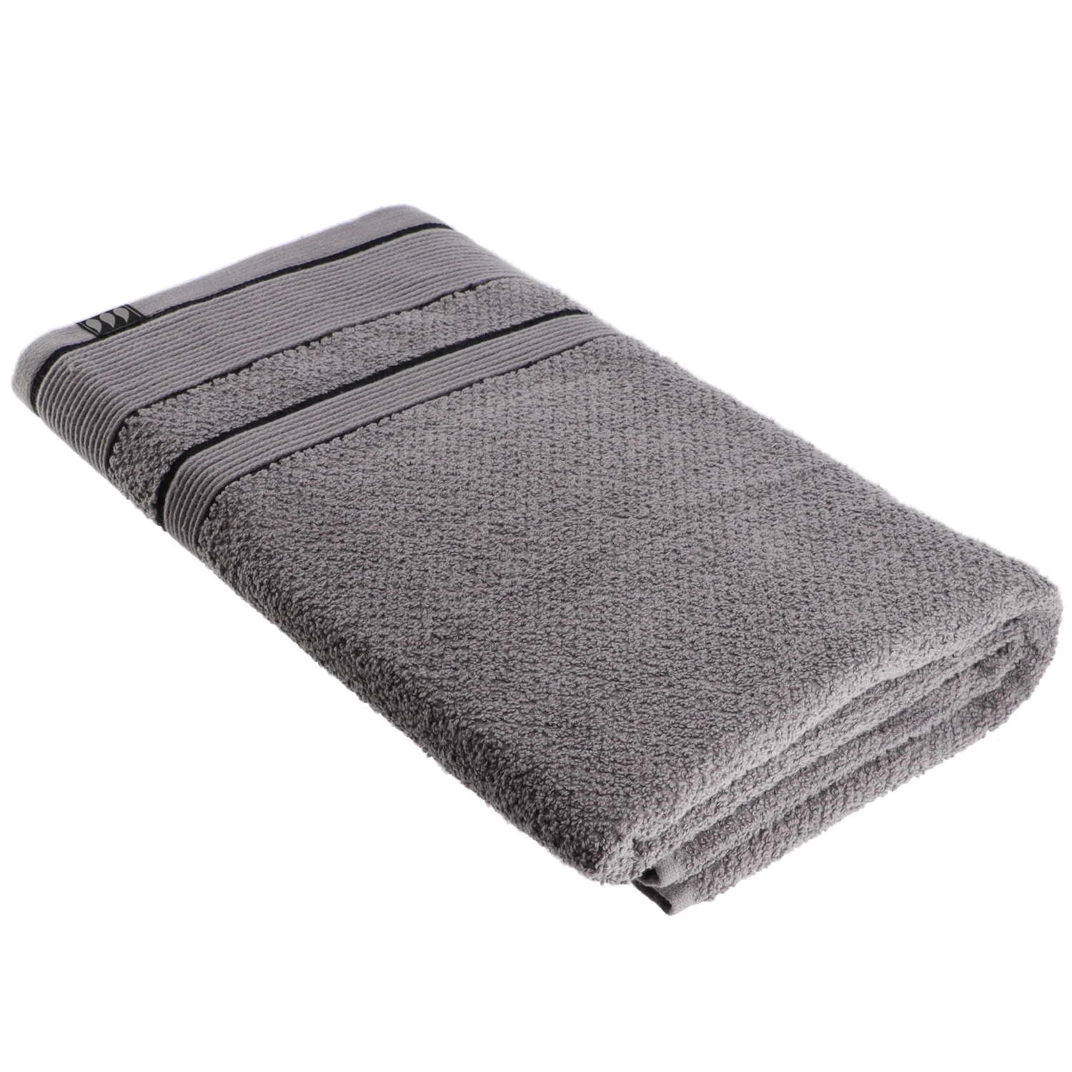 Serviette de bain (90 x 150 cm) Black Line Gris / noir Serviette De Bain (90 X 150 Cm) Black Line Gris / Noir -Eminza serviette de bain 90x150 cm 100 coton gris noir 128230 1683104083