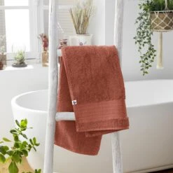 Serviette De Bain Coton Bio (50 X 90 Cm) Garance Terracotta