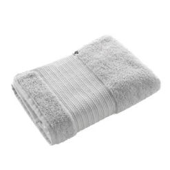 Serviette De Bain Coton Bio (70 X 130 Cm) Garance Gris Nuage -Eminza serviette de douche 70 x 130 cm garance nuage coton bio 112682 1641214581
