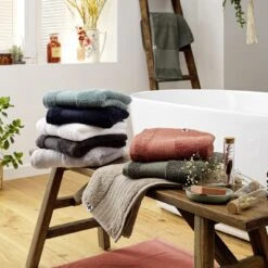 Serviette De Bain Coton Bio (70 X 130 Cm) Garance Gris Orage 6 Serviette De Bain Coton Bio (70 X 130 Cm) Garance Gris Orage -Eminza serviette de douche 70 x 130 cm garance orage coton bio 112685 1641214501