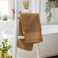Serviette De Bain Coton Bio (50 X 90 Cm) Garance Camel
