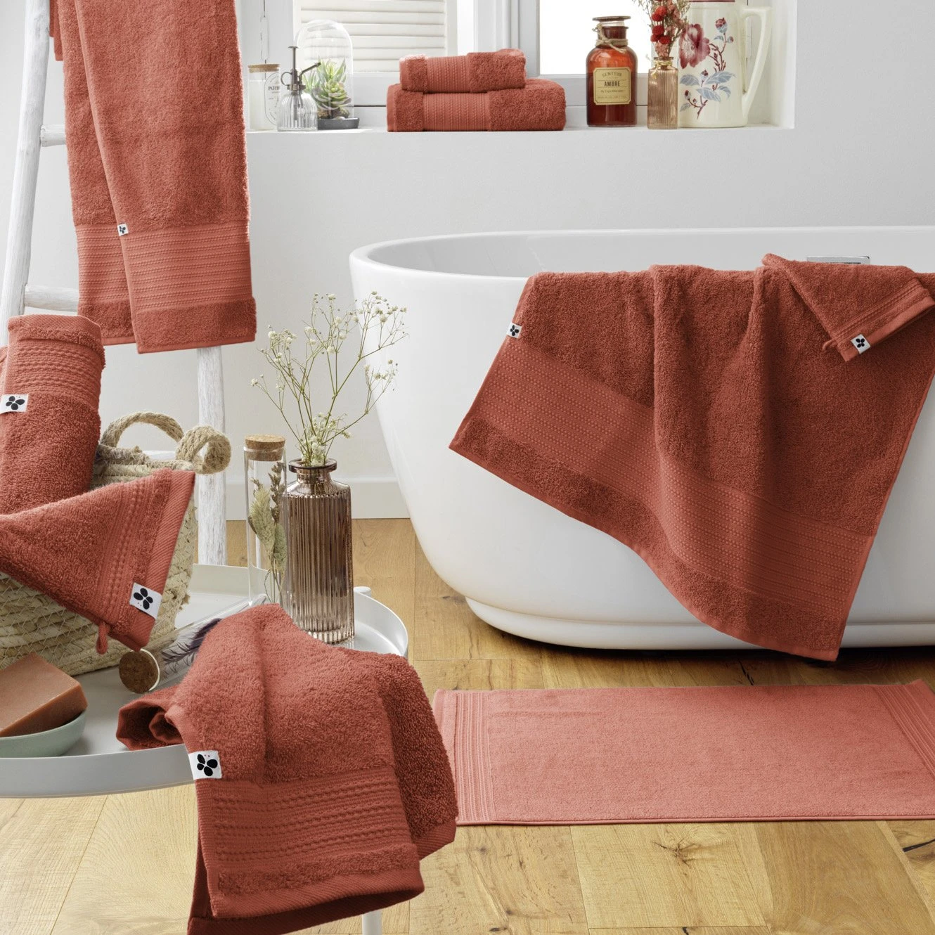 Serviette de bain coton bio (50 x 90 cm) Garance Terracotta Serviette De Bain Coton Bio (50 X 90 Cm) Garance Terracotta -Eminza serviette de toilette 50 x 90 cm garance terracotta coton bio 112298 1641217559