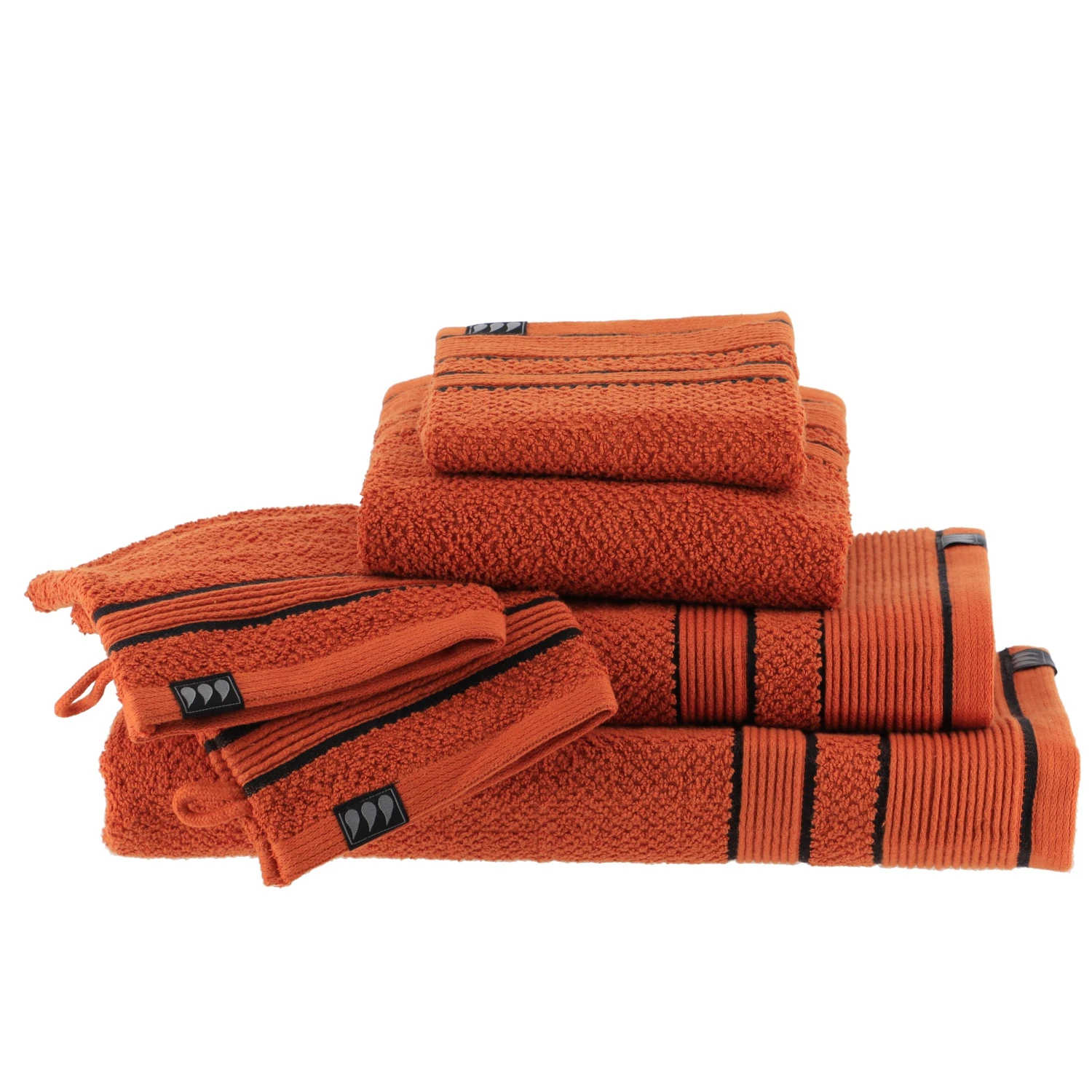 Serviette de bain (50 x 90 cm) Black Line Terracotta / noir Serviette De Bain (50 X 90 Cm) Black Line Terracotta / Noir -Eminza serviette de toilette 50x90 cm 100 coton terre de sienne noir 128165 1683103010