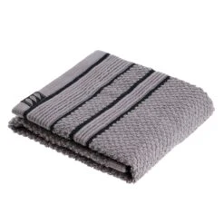Serviette De Bain (30 X 50 Cm) Black Line Gris / Noir