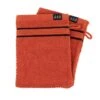 Lot De 2 Gants De Toilette Coton Black Line Terracotta / Noir