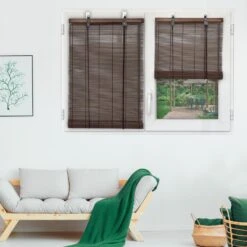 Store Enrouleur à Baguettes (60 X 180 Cm) Bambou Chocolat