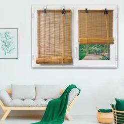 Store Enrouleur à Baguettes (60 X 180 Cm) Bambou Naturel