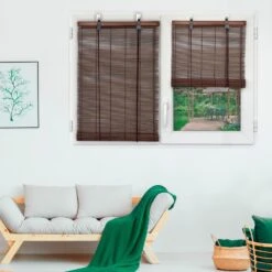 Store Enrouleur à Baguettes (90 X 180 Cm) Bambou Chocolat