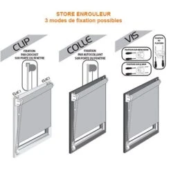 Store Enrouleur Occultant (90 X 180 Cm) Uni Gris -Eminza store enrouleur occultant 90x180cm gris 24352 1