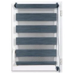 Store Enrouleur Jour / Nuit (45 X 90 Cm) Bleu Chiné