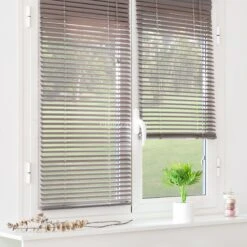 Store Vénitien (50 X 180 Cm) PVC Taupe 2 Store Vénitien (50 X 180 Cm) PVC Taupe -Eminza store venitien 50 x 180 cm pvc taupe 67613 1