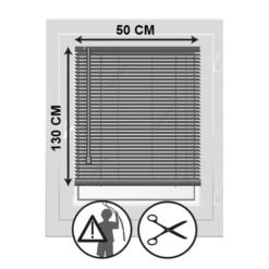 Store Vénitien (50 X 130 Cm) PVC Gris -Eminza store venitien 50 x h130 cm pvc gris 24419 3