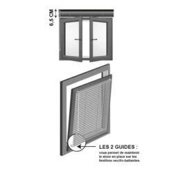 Store Vénitien (50 X 130 Cm) PVC Gris -Eminza store venitien 50 x h130 cm pvc gris 24419 4