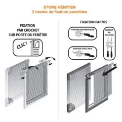 Store Vénitien (60 X 90 Cm) PVC Blanc -Eminza store venitien 60 x h90 cm pvc blanc 24428