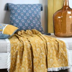 Coussin Carré Gaze De Coton (40 Cm) Sunda Bleu Indigo 2 Coussin Carré Gaze De Coton (40 Cm) Sunda Bleu Indigo -Eminza sunda coussin 40x40 indigo 129899 1688644967