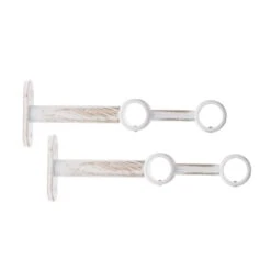 Lot De 2 Supports Tringles Doubles Extensibles (L150 / D20) Jim Blanc Et Or