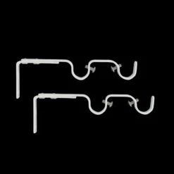 Lot De 2 Supports Tringles Doubles Extensibles (L165 - L190 / D20 Mm) Jim Gouttière Blanc Mat