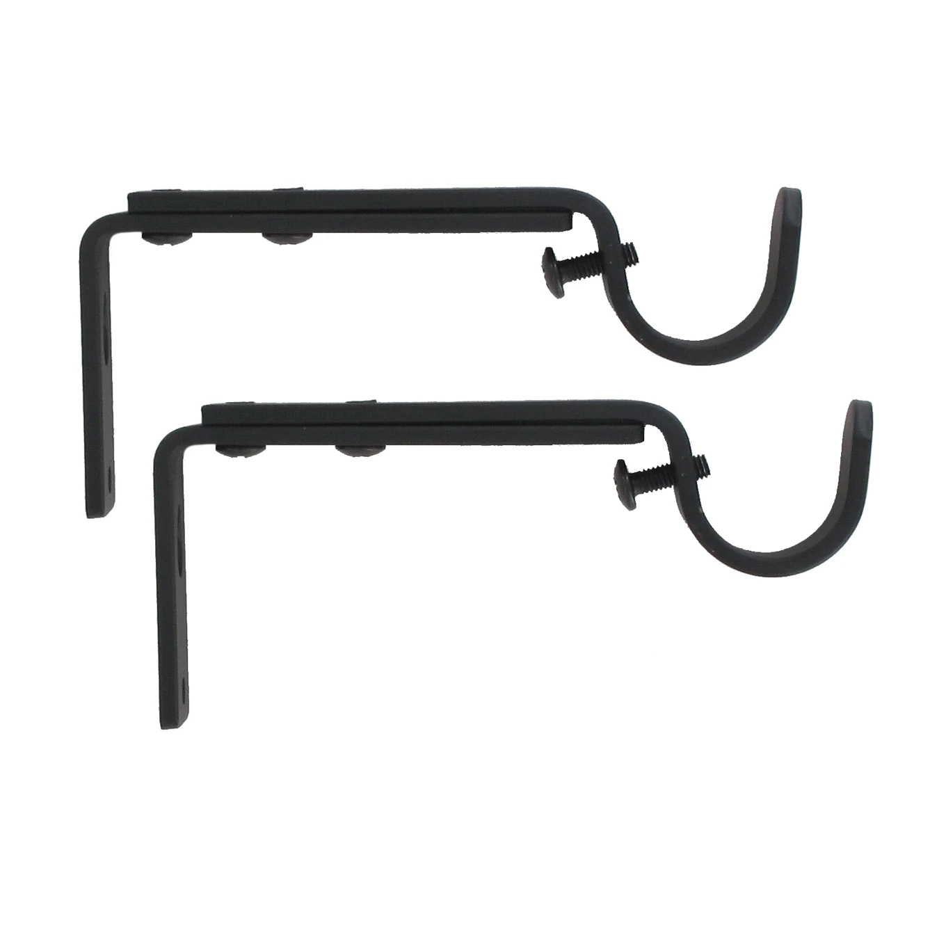 Lot de 2 supports tringles extensibles (L110 - L150 / D20 mm) Jim gouttière Noir mat Lot De 2 Supports Tringles Extensibles (L110 - L150 / D20 Mm) Jim Gouttière Noir Mat -Eminza support gouttiere ext d20 110 150 mm x2 noir mat 67578