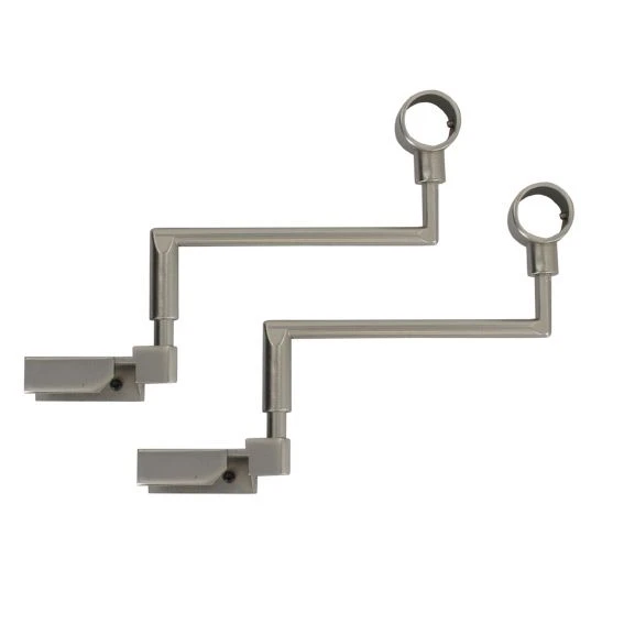 Lot de 2 supports Fix'vit (L180 - D20 mm) Argent Lot De 2 Supports Fix'vit (L180 - D20 Mm) Argent -Eminza support sans percage d20 x2 argent mat 39516 1